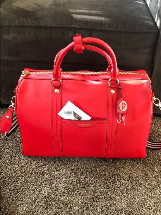henri bendel Handbags - henri bendel Bright Red Leather Travel Satchel
